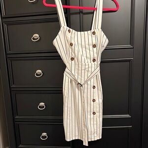 Forever 21 Black Buttoned Tie Front Mini Sundress